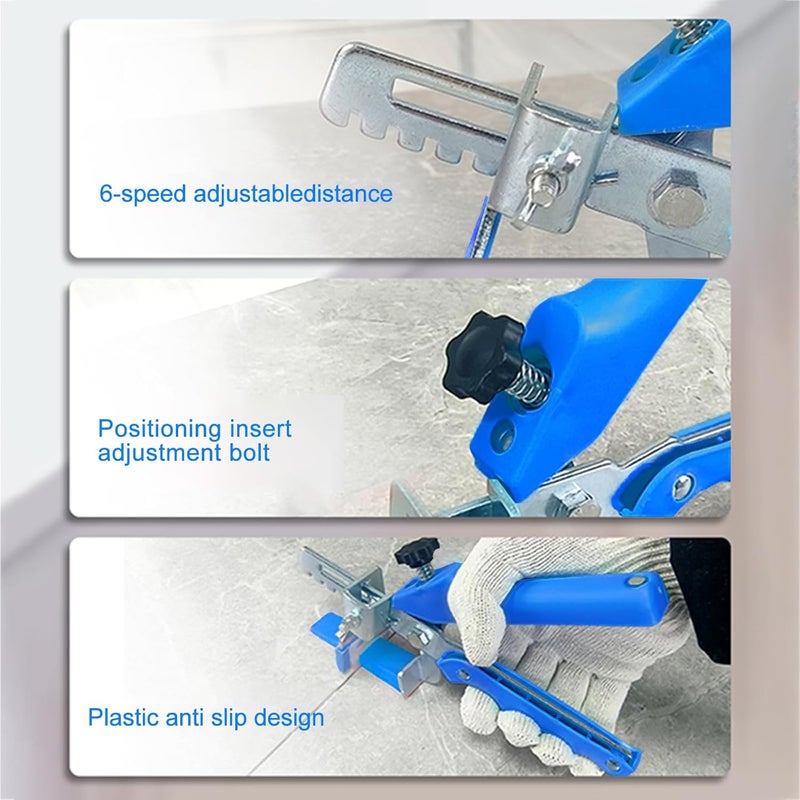 RUHOOM Tile Leveling system Plier Hand Floor Pliers Tiling Installation Tool Tile Locator Leveling System for DIY Ceramic Tile Stone Wall Tile Spacers Adjustment blue - Image 3